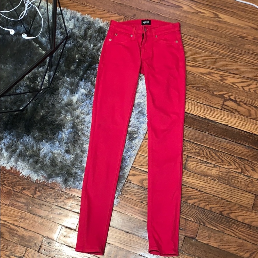 Hudson Nico Mid-Rise Super Skinny Jeans - Cherry